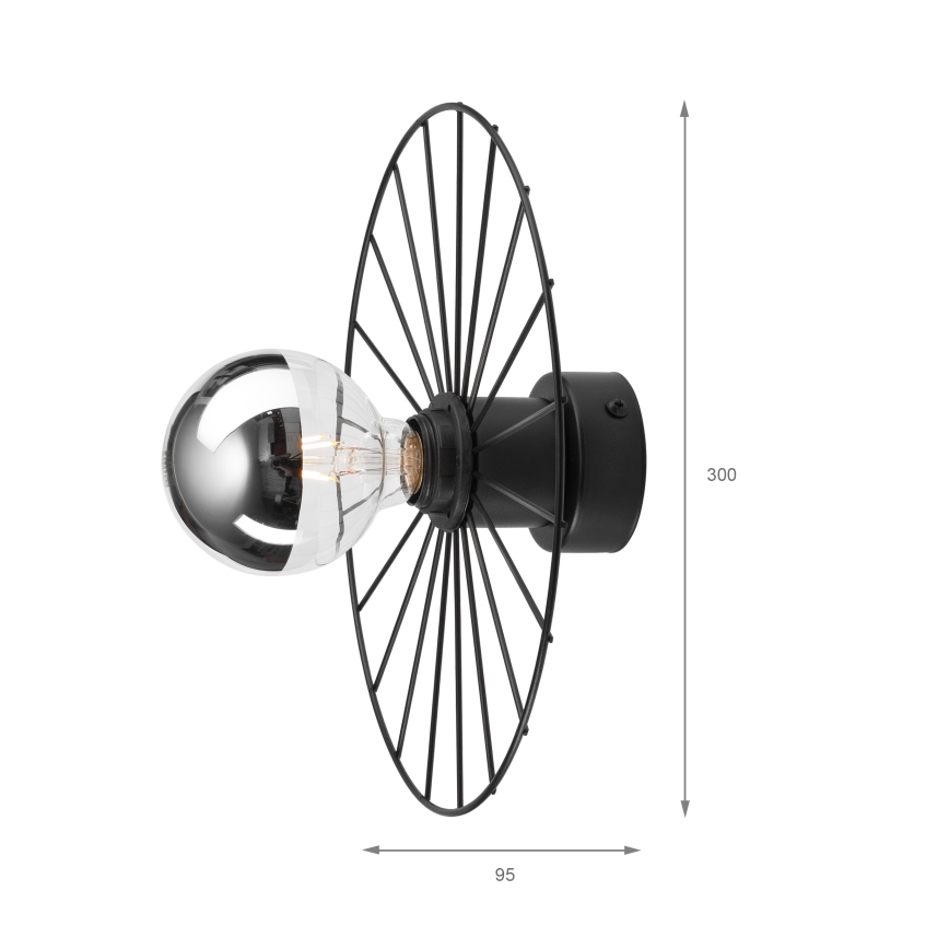 Nástenné svietidlo MONTANA 1xE27/15W/230V pr. 30 cm čierna