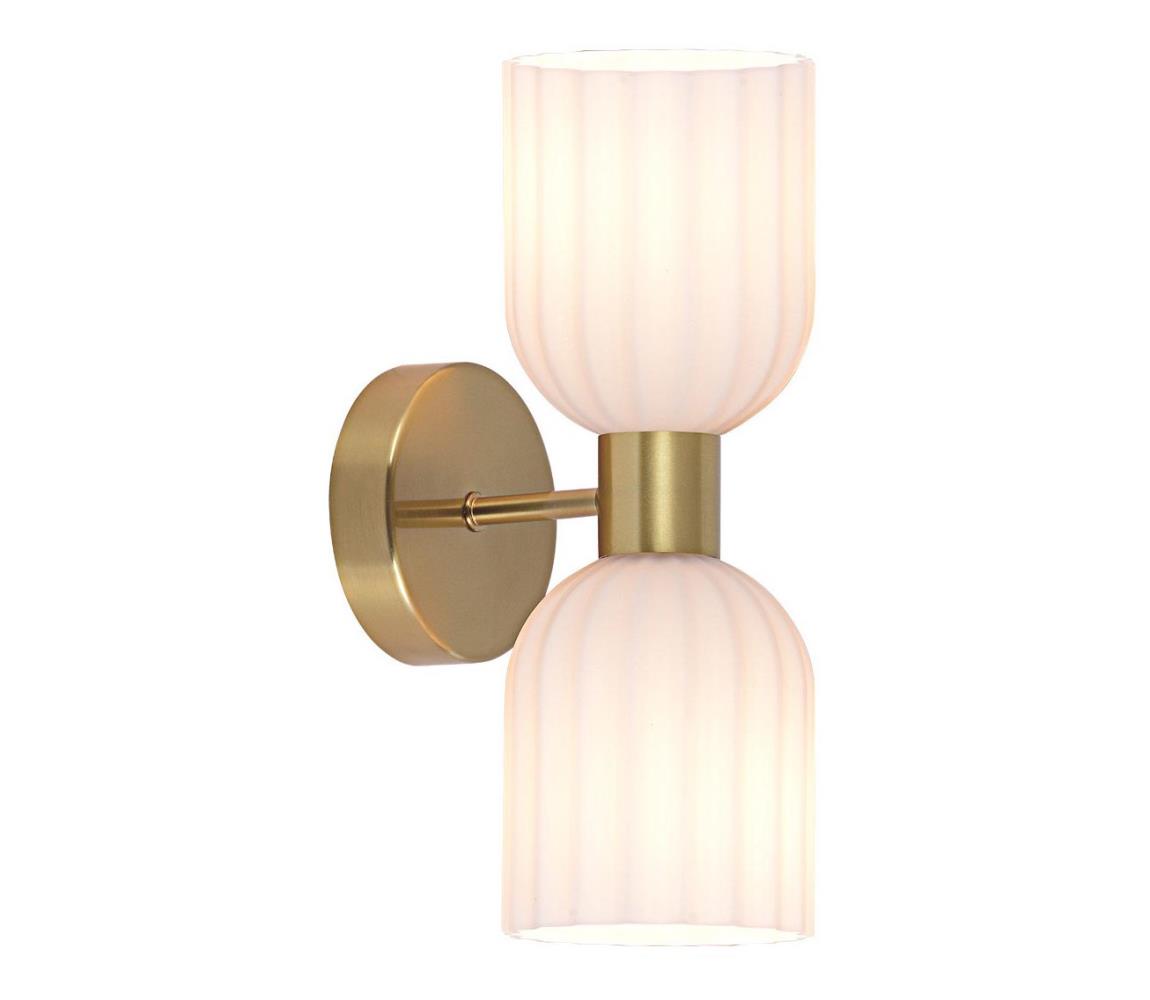 Light Prestige Nástenné svietidlo PIEGA 2xE14/10W/230V mosadz/biela LP-939/2W white