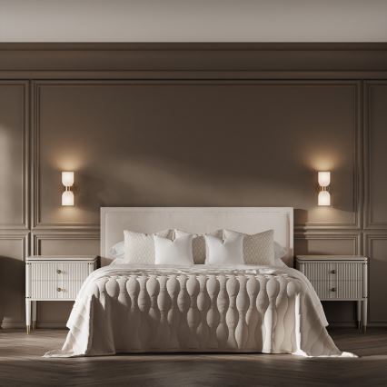 Nástenné svietidlo PIEGA 2xE14/10W/230V mosadz/biela