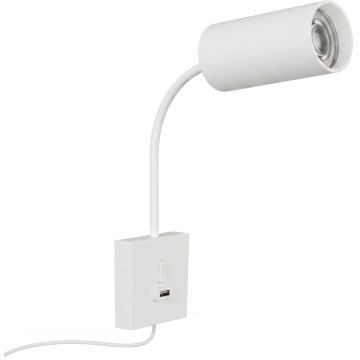 Nástenné svietidlo s USB PUNTO 1xGU10/9W/230V biele