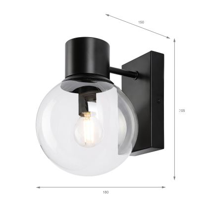 Nástenné svietidlo SFERIO 1xE14/5W/230V čierne/číre