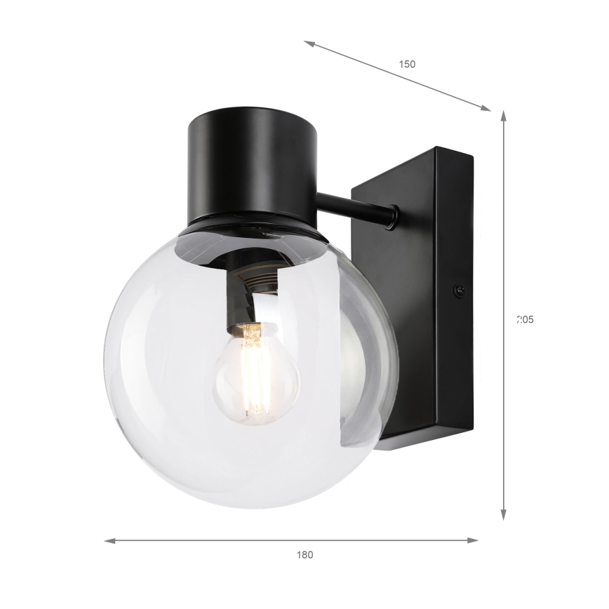 Nástenné svietidlo SFERIO 1xE14/5W/230V čierne/číre