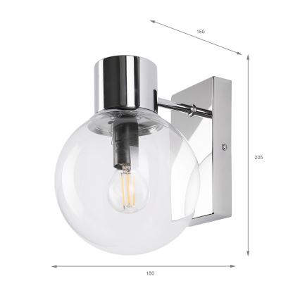 Nástenné svietidlo SFERIO 1xE14/5W/230V lesklý chróm/priehľadné