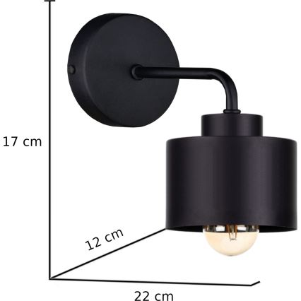 Nástenné svietidlo SIMPLY BLACK 1xE27/60W/230V