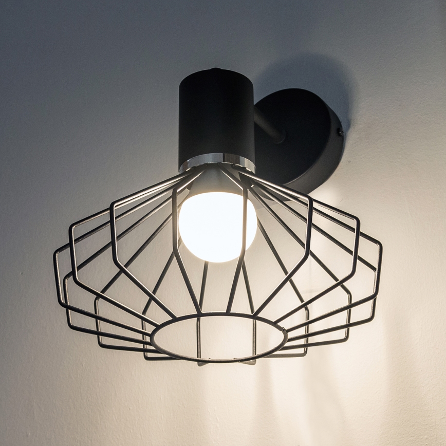 Nástenné svietidlo SOLANO 1xE27/15W/230V čierna/lesklý chróm