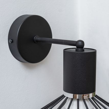 Nástenné svietidlo SOLANO 1xE27/15W/230V čierna/lesklý chróm