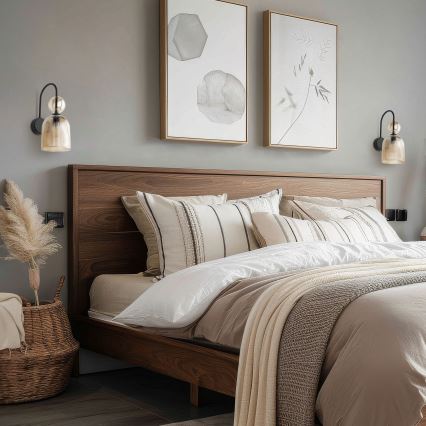 Nástenné svietidlo SOPHIA 1xE14/10W/230V čierna/dymovo-béžová