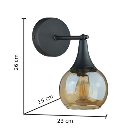 Nástenné svietidlo STAR 1xE27/60W/230V čierna/dymová béžová