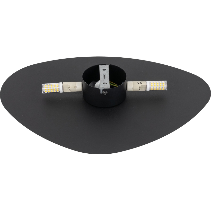 Nástenné svietidlo STONE 2xG9/8W/230V 30x39 cm čierna