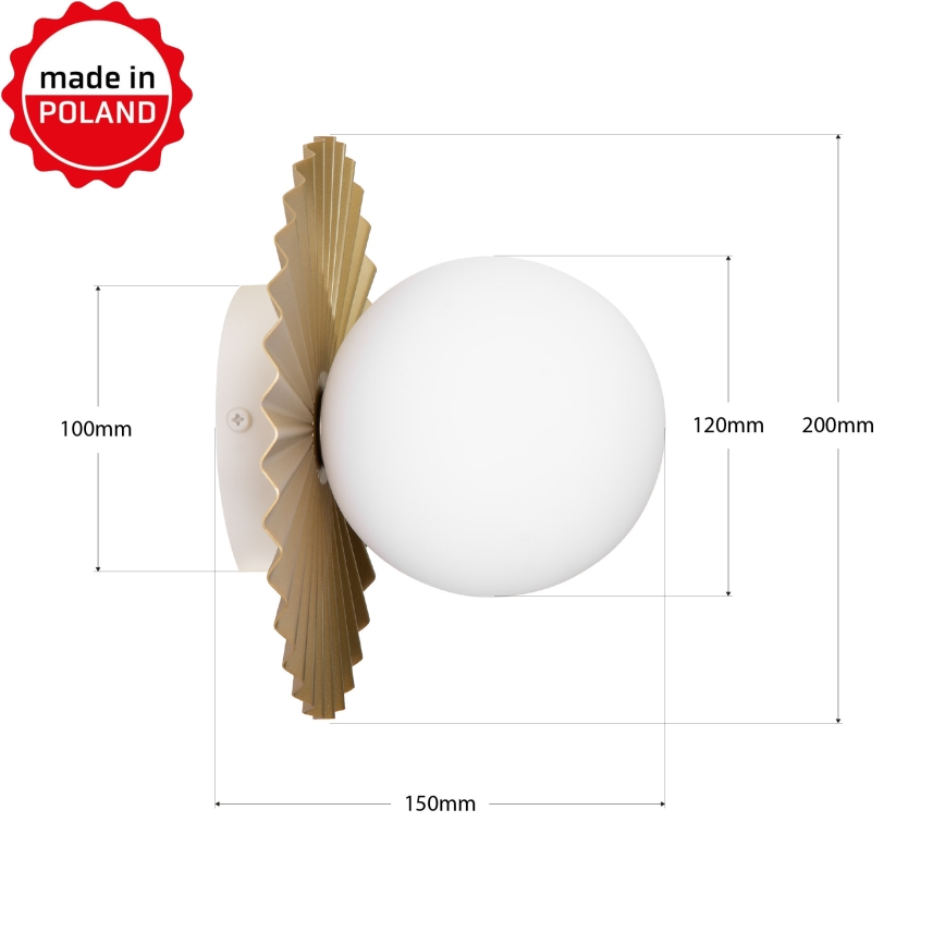 Nástenné svietidlo SUNPLISS 1xG9/10W/230V, priemer 20 cm, zlaté/krémové