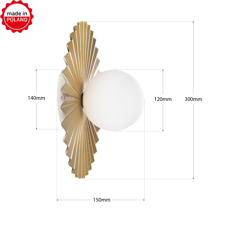 Nástenné svietidlo SUNPLISS 1xG9/10W/230V priemer 30 cm zlatá/krémová