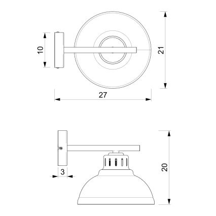 Nástenné svietidlo SVEN 1xE27/15W/230V bordové
