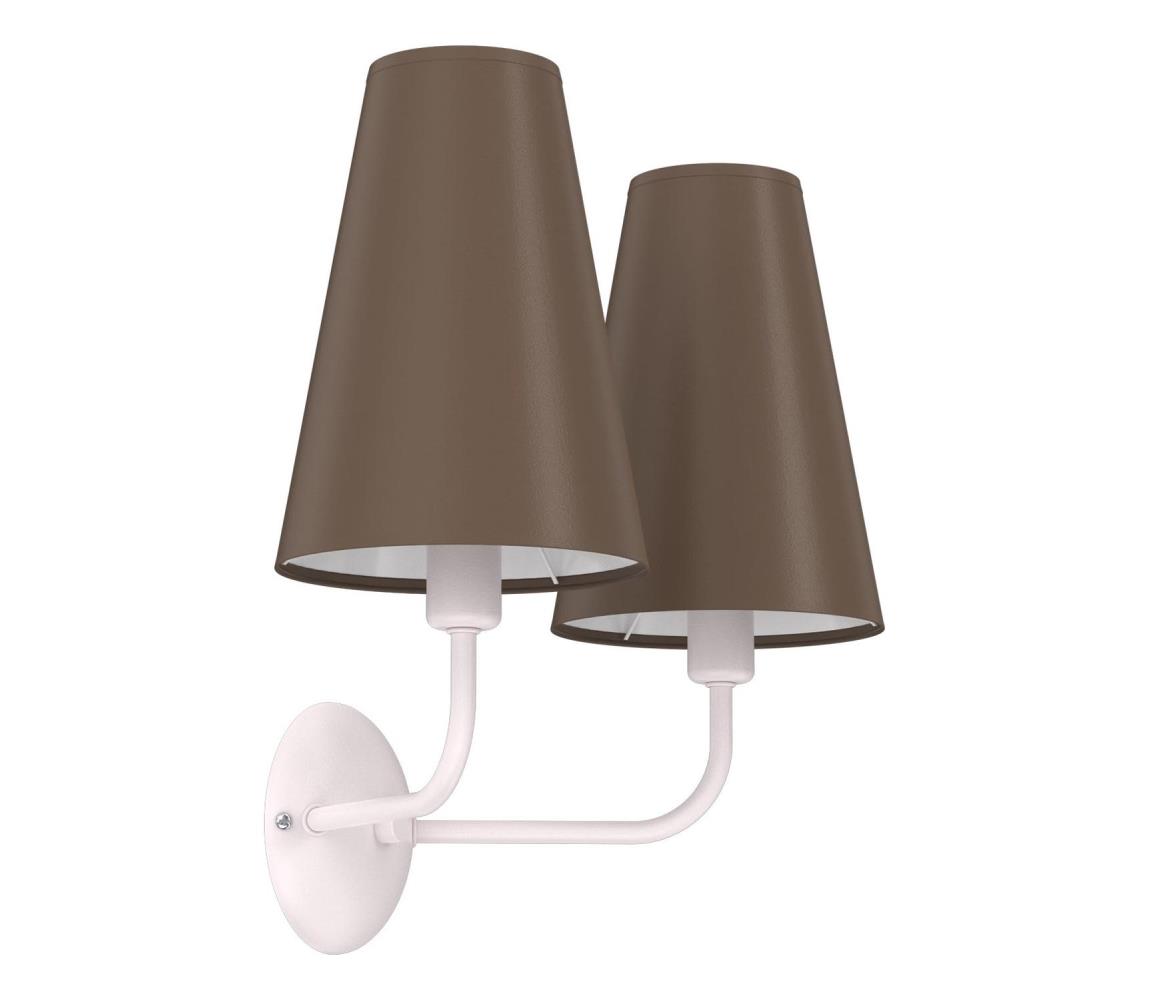 Nástenné svietidlo TORTOLA 2xE14/15W/230V hnedé/krémové 3671