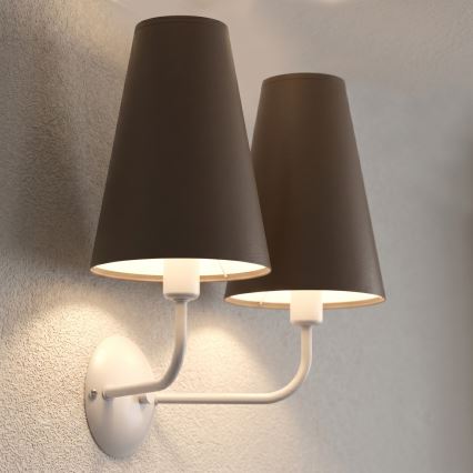 Nástenné svietidlo TORTOLA 2xE14/15W/230V hnedé/krémové