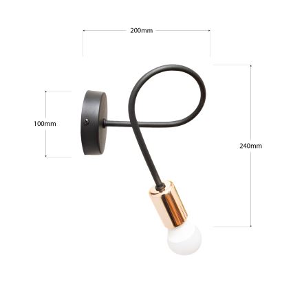 Nástenné svietidlo TUBE 1xE27/15W/230V čierna