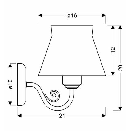 Nástenné svietidlo ZEFIR 1xE27/40W/230V