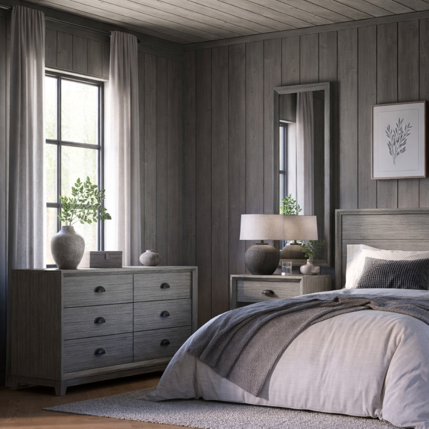 Nástenné zrkadlo FIONA 96x36 cm šedé