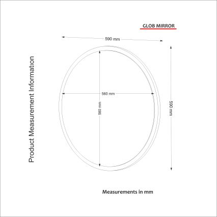 Nástenné zrkadlo GLOB pr. 59 cm biela