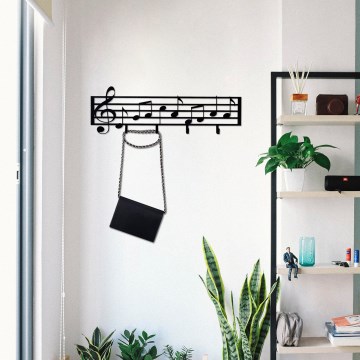 Nástenný vešiak 60x19 cm noty kov
