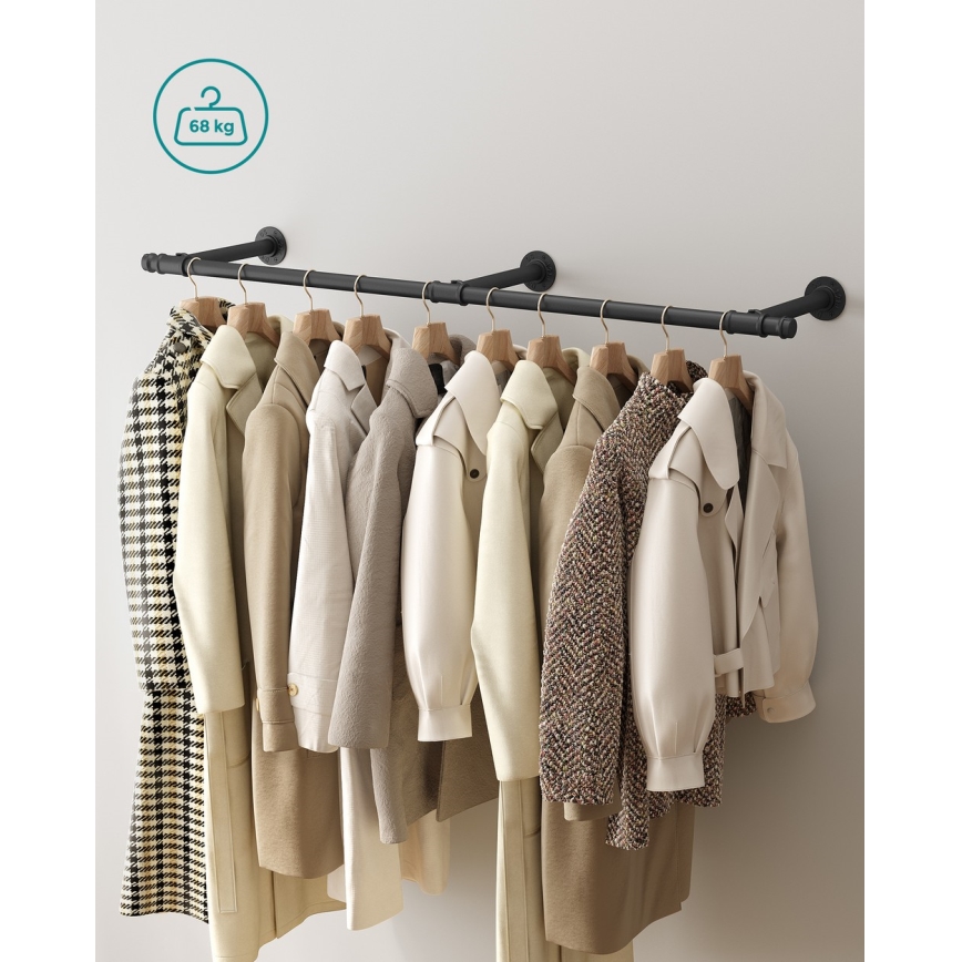Nástenný vešiak na ramienka LINEA čierny