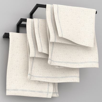 Nástenný vešiak na uteráky 19x58 cm čierna