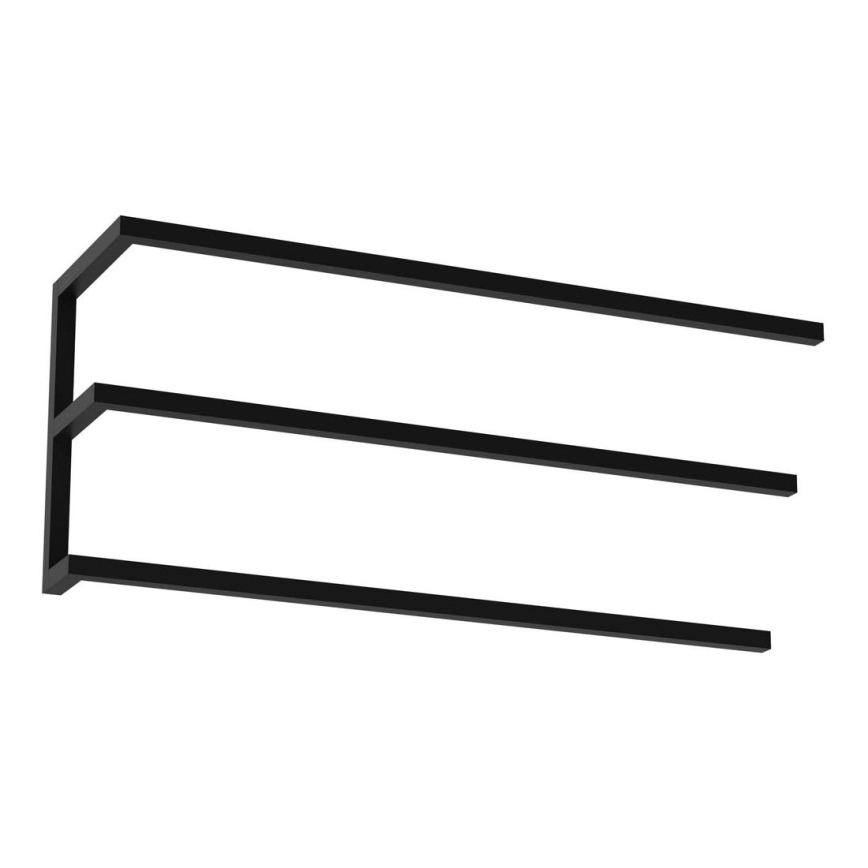 Nástenný vešiak na uteráky 25x60 cm čierna