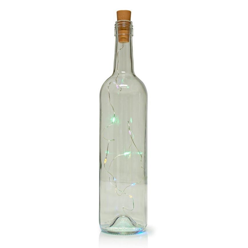 LED Dekoračná reťaz so zátkou do fľaše 8xLED/3xLR44 IP44 0,798m