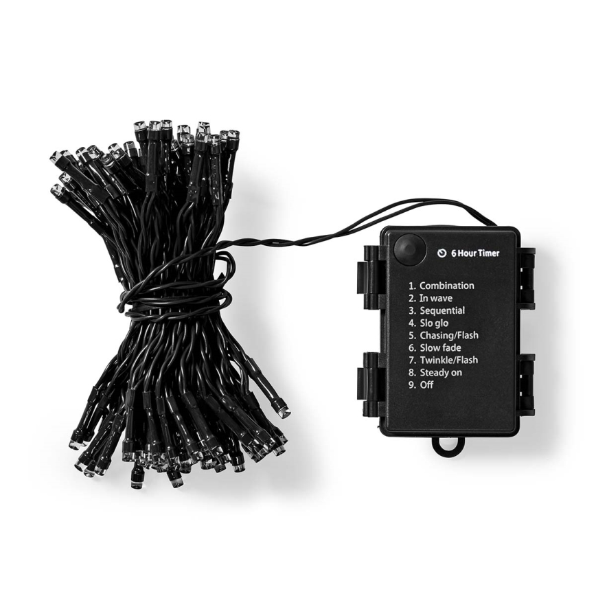 LED vonkajší reťaz 192xLED/7 funkcií/3xAA 14,9m IP44 teplá biela