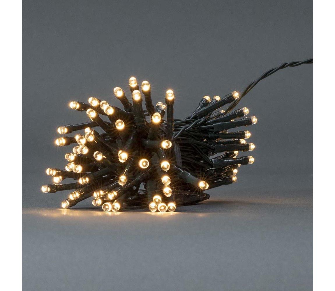 CLBO96 - LED reťaz 96xLED/7 funkcií/3xAA 7,7m IP44 teplá biela CLBO96
