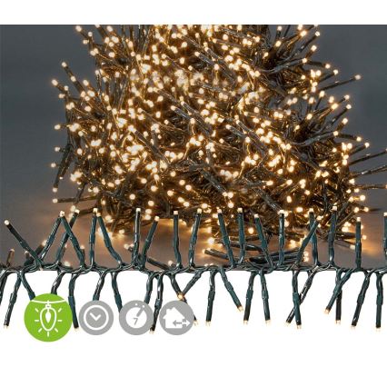 LED vonkajší svetelný reťazec 1512xLED/7 režimov 14 m IP44 teplá biela