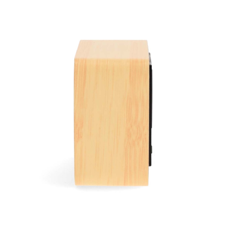 Digitálny budík s LED displejom a teplomerom 5V/3xAAA drevo