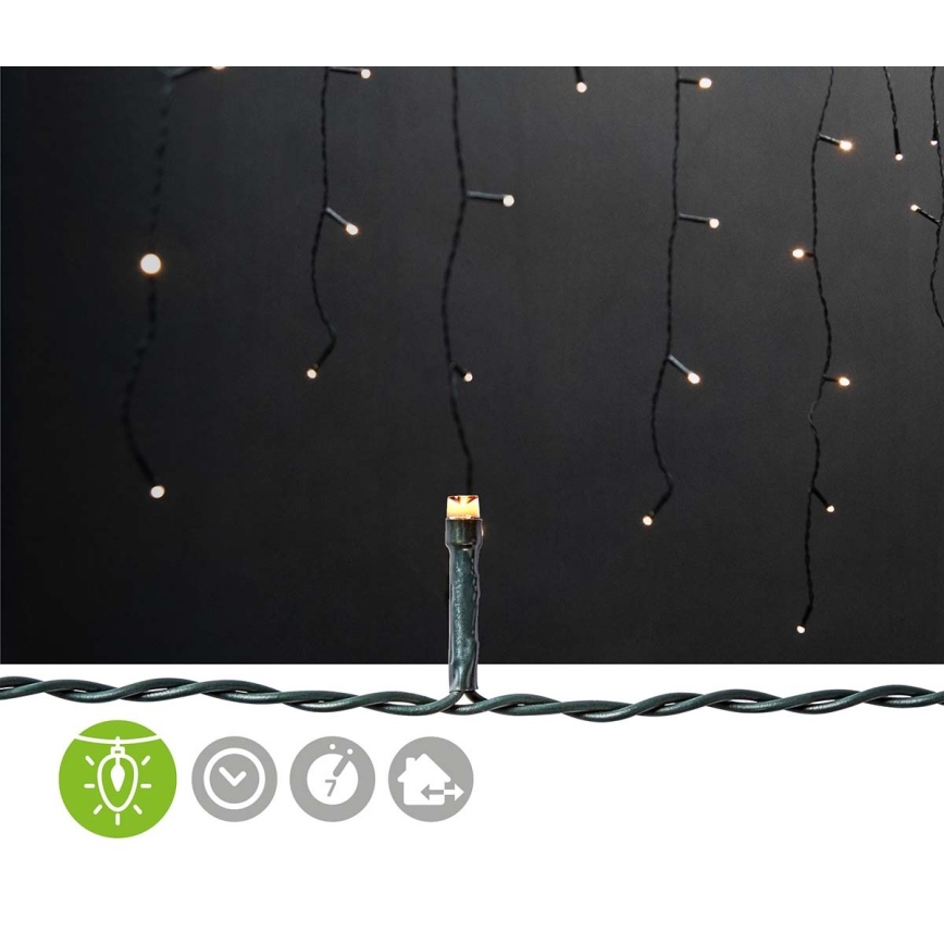LED Vonkajší vianočný záves 360xLED/7 funkcií 14m IP44 teplá biela