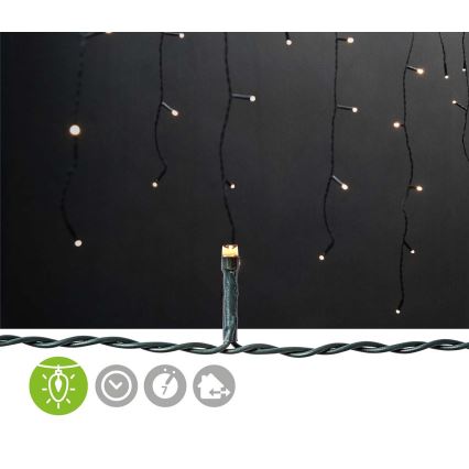 LED vonkajší záves 360xLED/7 funkcií 14m IP44 teplá biela