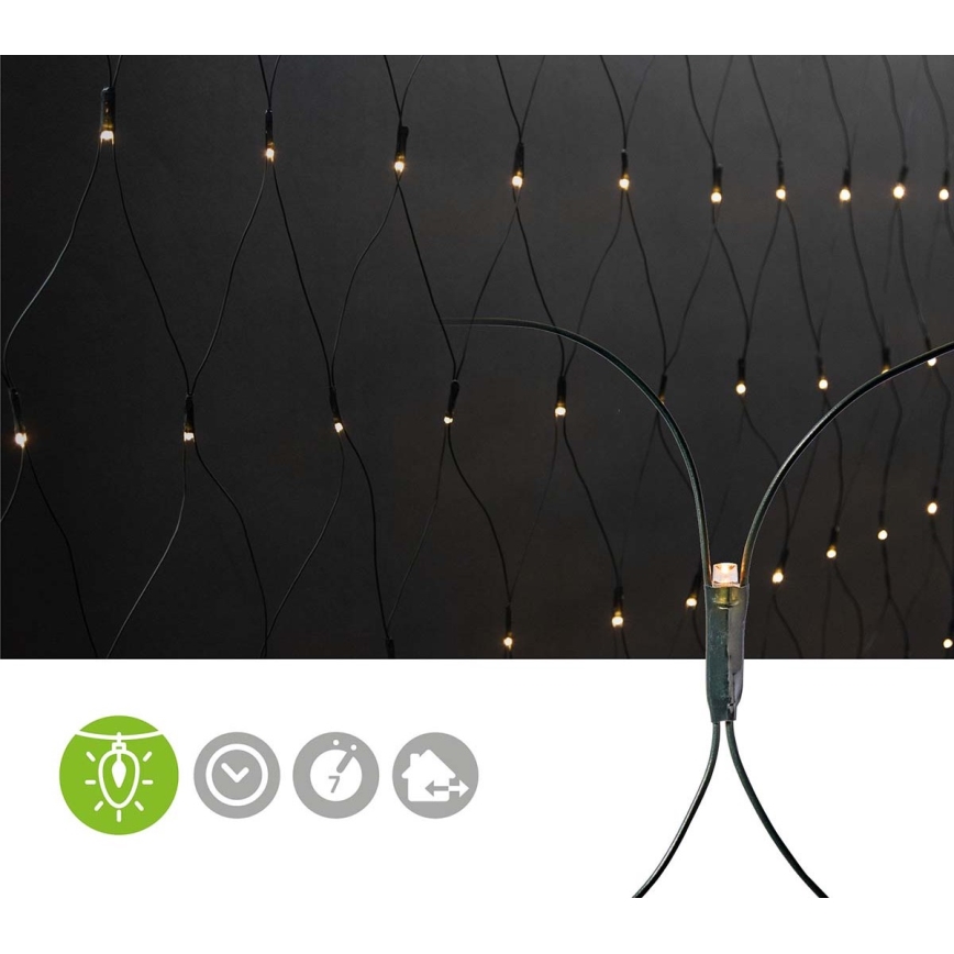 LED vonkajší záves 160xLED/7 režimov 5m IP44 teplá biela