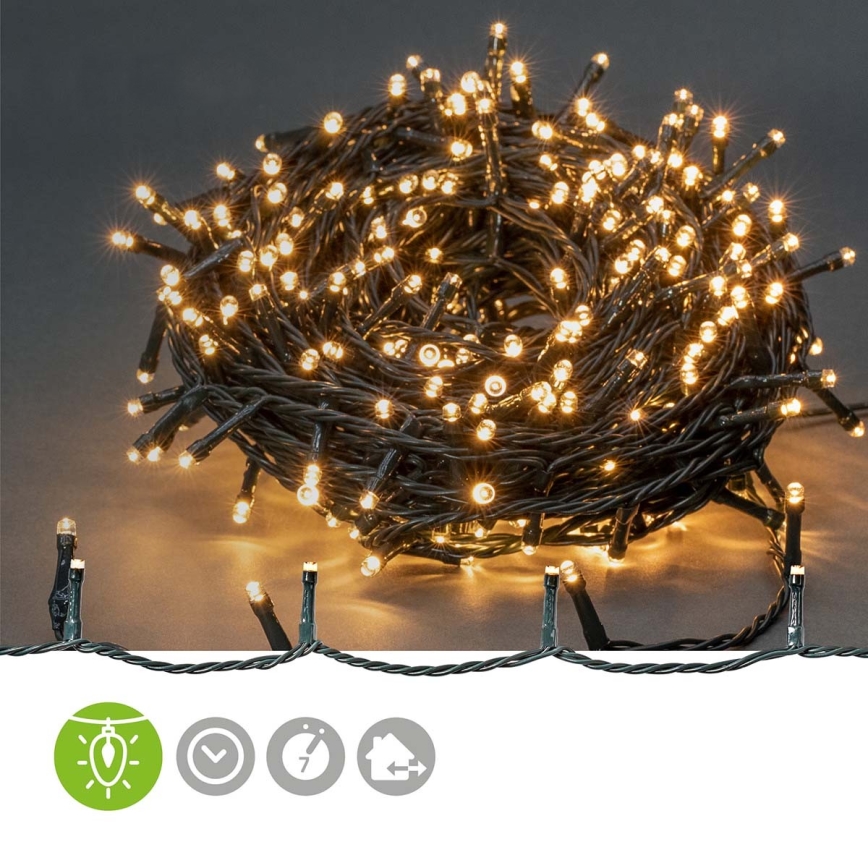LED Vonkajší vianočný reťaz 720xLED/7 funkcií 57m IP44 teplá biela