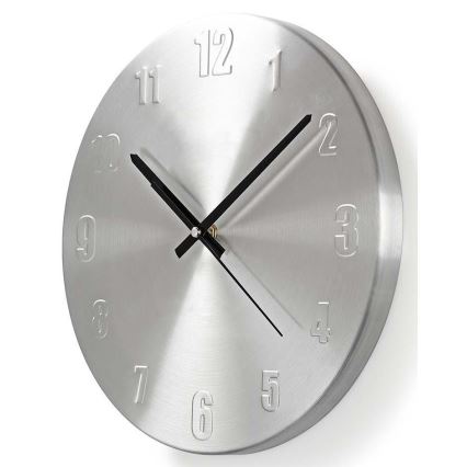Kovové nástenné hodiny 1xAA matný chróm