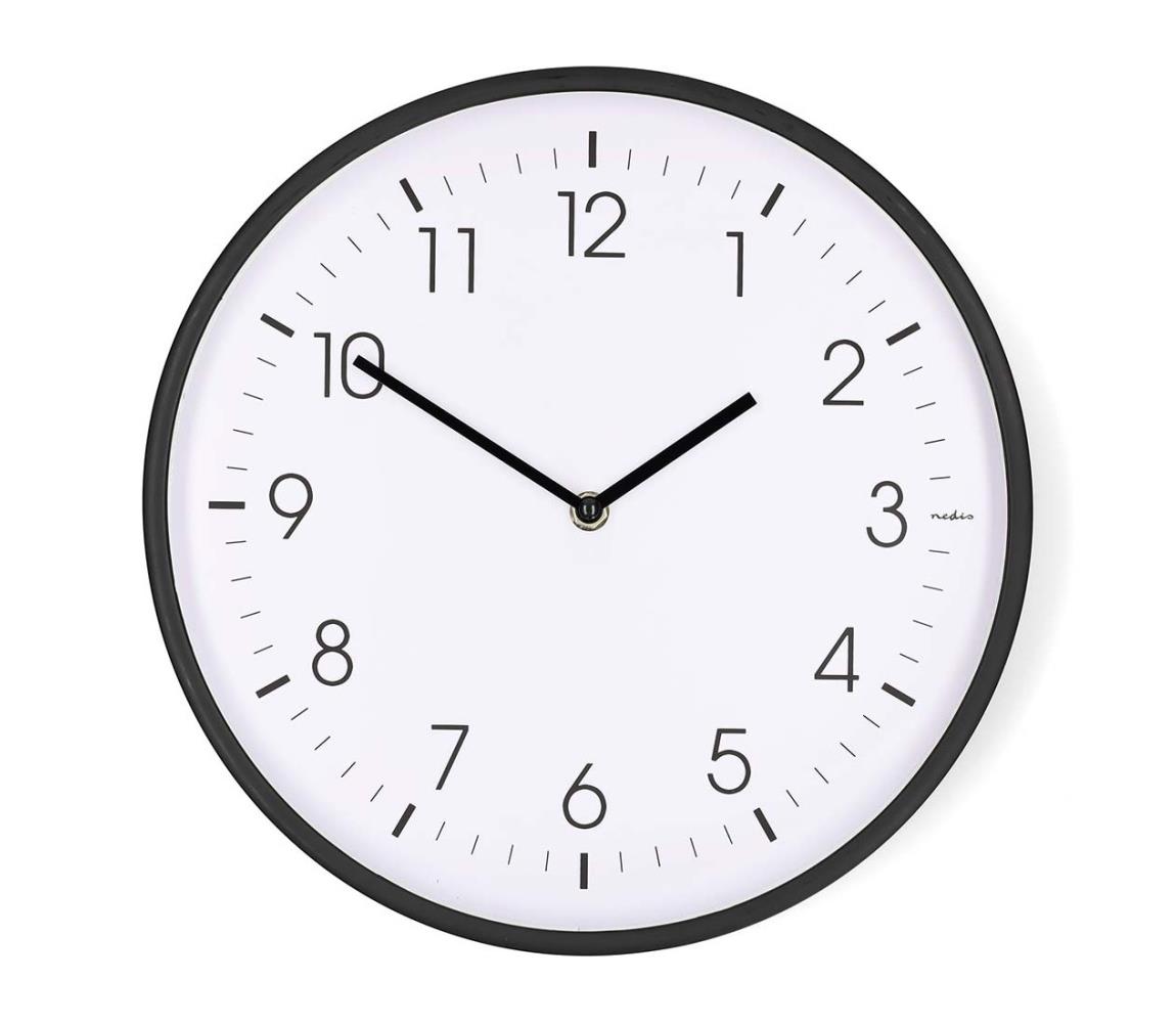 CLWA1226BK - Nástenné hodiny, priemer 30,8 cm, napájanie 1×AA, čierne CLWA1226BK