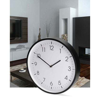 Nástenné hodiny pr. 30,8 cm 1xAA čierne