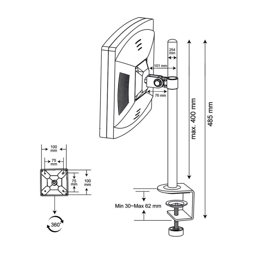 Stojan pre monitor Full Motion 14-24”