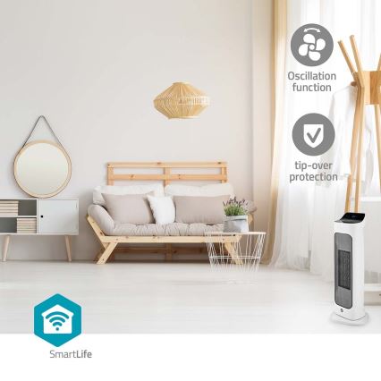 Ventilátor s keramickým výhrevným telesom Smartlife 1400/2000W/230V Wi-Fi Tuya + diaľkové ovládanie