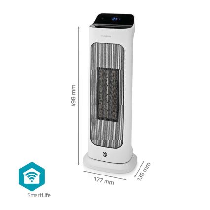 Ventilátor s keramickým výhrevným telesom Smartlife 1400/2000W/230V Wi-Fi Tuya + diaľkové ovládanie