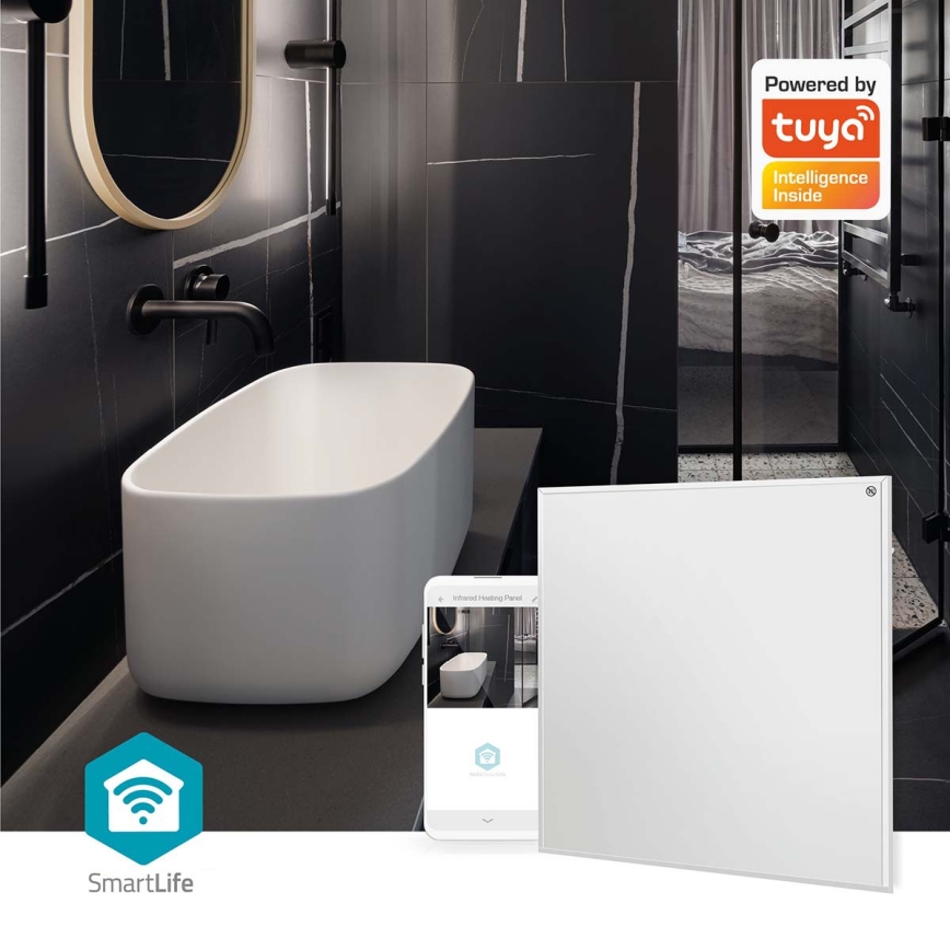 Infračervený vykurovací panel 350W/230V 59,8x62 cm IP44 Wi-Fi Tuya + diaľkové ovládanie