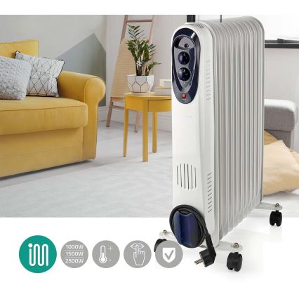 Prenosný olejový ohrievač s 11 rebrami 1000/1500/2500W/230V