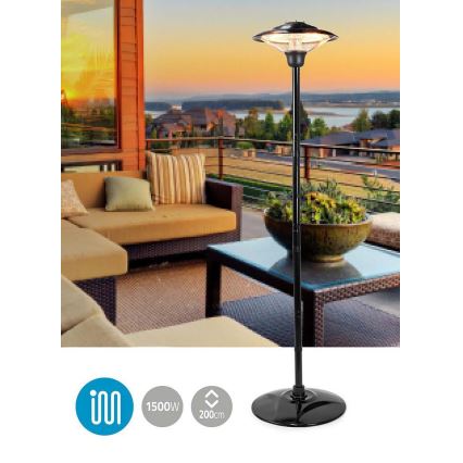 Terasový infražiarič 200 cm 1500W/230V IP34