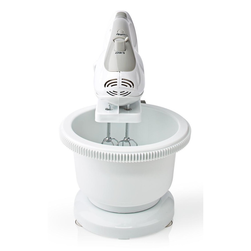 Ručný šľahač s misou 200W/230V biela