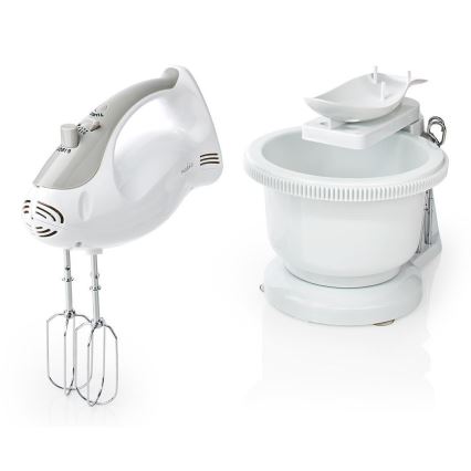 Ručný šľahač s misou 200W/230V biela