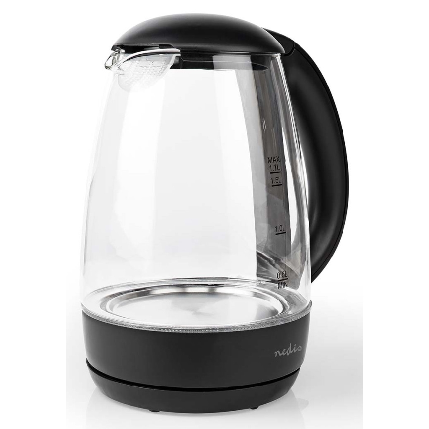 Rýchlovarná kanvica s LED podsvietením 1,7 l 2200W/230V čierna