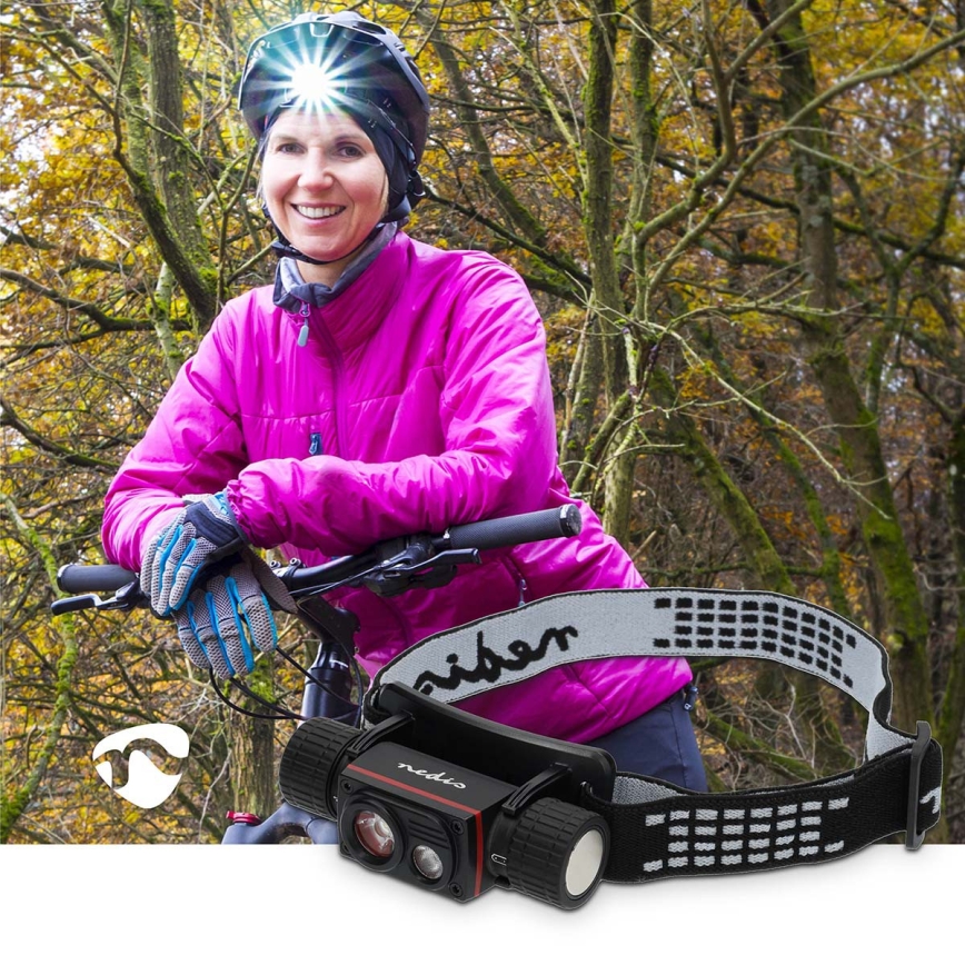 LED stmievateľná nabíjateľná hliníková čelovka LED/10W/5V 2200 mAh IPX8 čierna