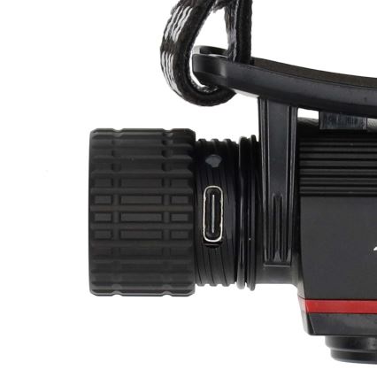 LED stmievateľná nabíjateľná hliníková čelovka LED/10W/5V 2200 mAh IPX8 čierna