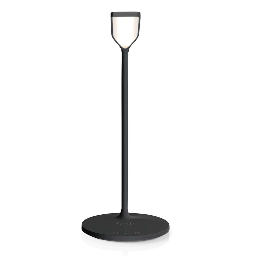 LED Stmievateľná dotyková flexibilná stolná lampa s 15W bezdrôtovým nabíjaním Qi LED/5,5W/230V 2700-6500K čierna